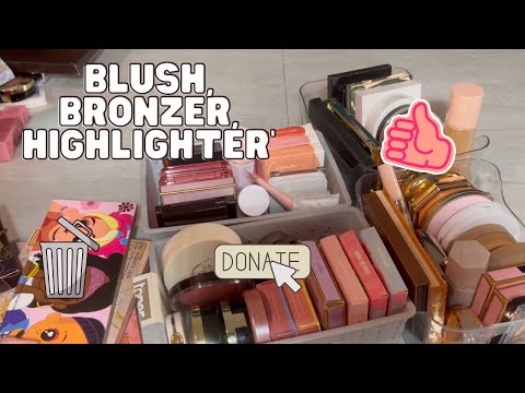 Makeup Declutter 2023 Part 2! | Bronzer, Blush, Highlighter | Angele Jelly Altieri