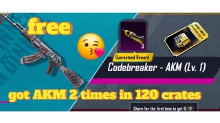 free premium crates 😍 got AKM and 3 free material in just 120 crates 🔥🔥🔥 #90fps #pubgmobile #bgmi