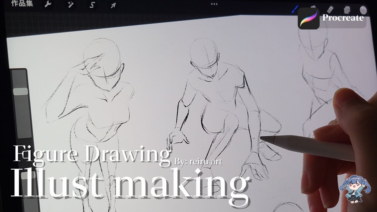 【Draw with me】Figure drawing🎨 I illust making I sketching I 繪畫過程 I 畫畫 I ...