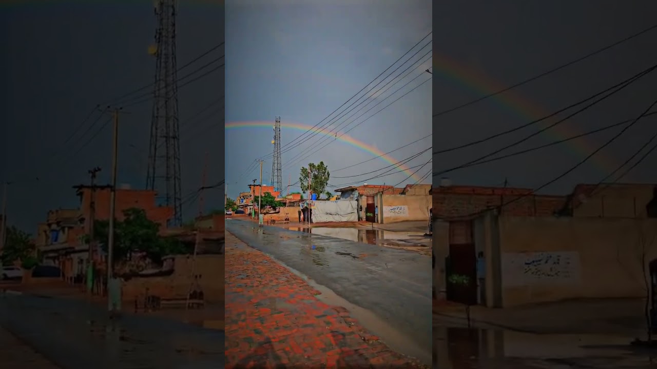 A beautiful rainbow after rain 