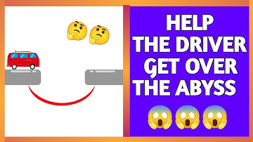 HELP THE DRIVER GET OVER THE ABYSS 😱. EASY GAME- BRAIN TEST GAMEPLAY
