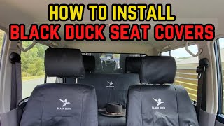 Black Duck 4ELEMENTS Seat Covers in our Landcruiser 79 series.