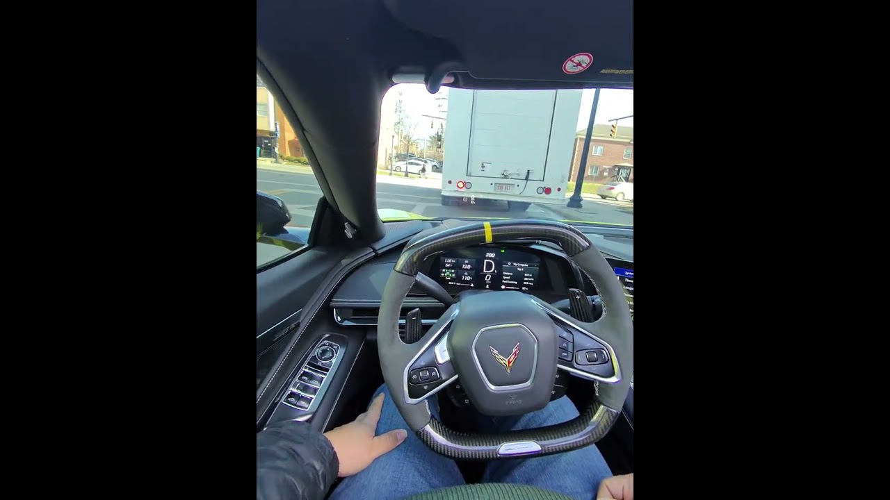 Top down Corvette driving during a nice sunny winter day in Ohio (Meta glasses)