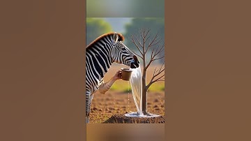 Zebra saved the brinjal tree from drying up by watering it 😭 #ai #save #tree #zebra