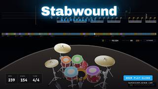 Stabwound - Necrophagist | Drum Play Along, Bar by Bar | 239 BPM Guide