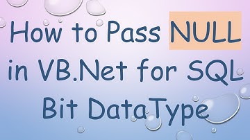 How to Pass NULL in VB.Net for SQL Bit DataType
