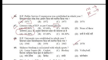 HPSSC  HAMIRPUR QUESTION PAPER GK SECTION || HPSSC  JR SCALE STENOGRAPHER SOLVED PAPER