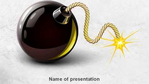 Free Bomb With Burning Wick PowerPoint Template by PoweredTemplate.com