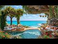 Morning Beach Cafe Ambience With Elegant Bossa Nova Jazz Ocean Wave Sounds For Relax Study Work 