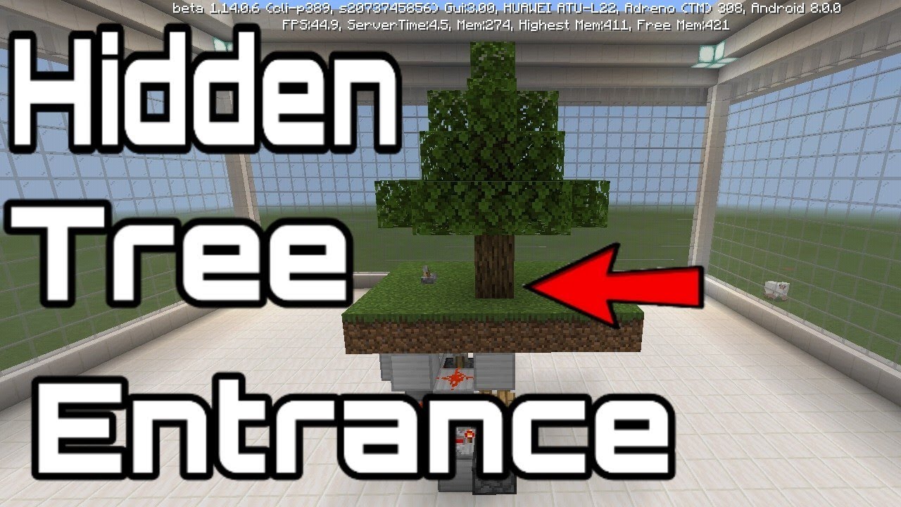 MINECRAFT PE | Hidden Tree Entrance Easy | It's Me - YouTube