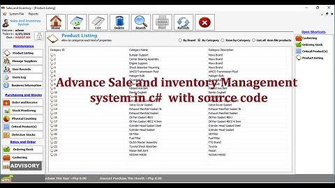 C# full project(Inventory Management System & Advance  Sales and Inventory System)with source code