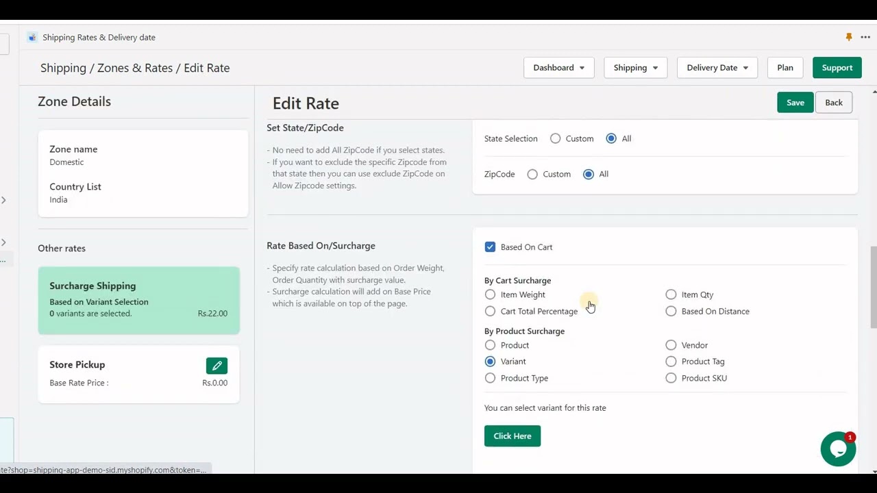 Surcharge Increment shipping OR Product base shipping Shopify custom shipping | Shopify Shipping app