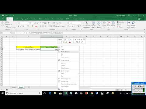 Convert UTC date/time to normal date/time in Excel