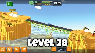 BUILD A BRIDGE LEVEL 28 (3 STAR) - YouTube