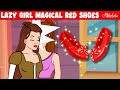 Lazy girls magical shoes  lazy girl  red shoes  bedtime stories for kids in english fairy tales