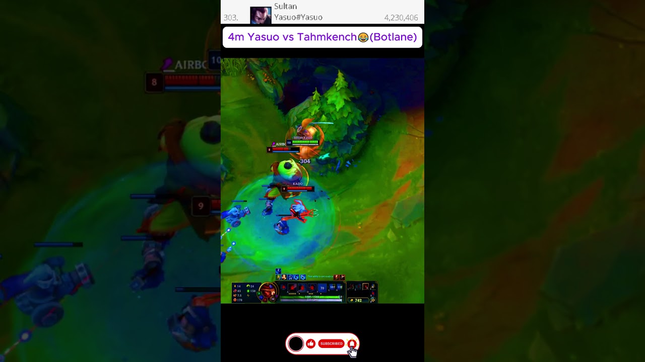 4m Yasuo vs Tahmkench 😂 #leagueoflegends