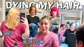 we all bleached &amp; dyed our hair tonight lol SURPRISE NEW HAIR COLOR!!!