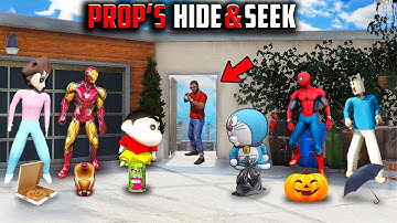 Franklin & Shin Chan Playing New ‘Prop’ Hide & Seek With Parents And Avengers Gta 5 Telugu