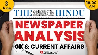 The HINDU for CLAT 2025 (3rd June) | Current Affairs for CLAT | Daily Newspaper Analysis