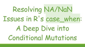 Resolving NA/NaN Issues in R