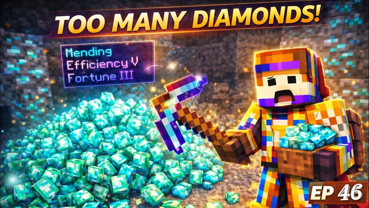 Minecraft survival series pe ep46 I collected to many diamonds with op ...