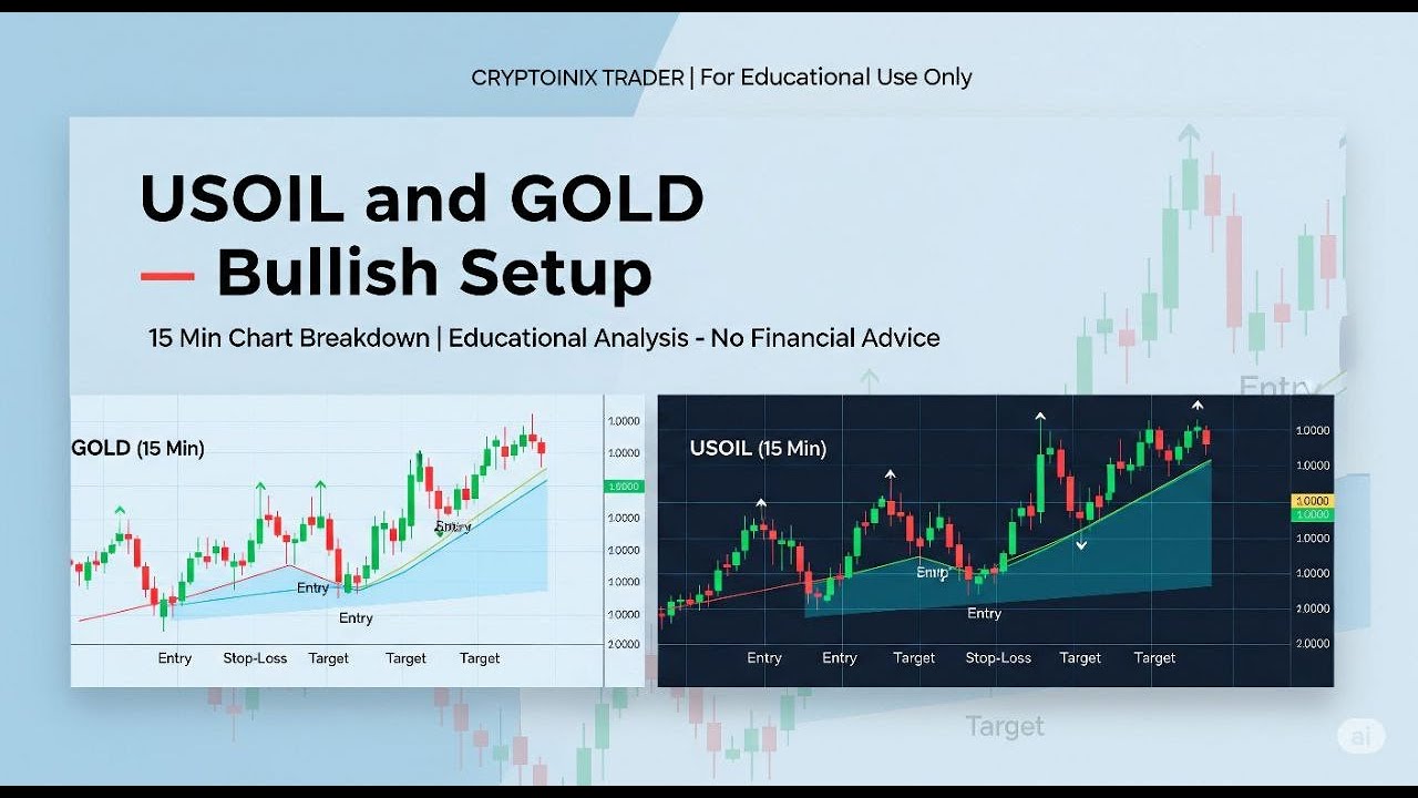USOIL and GOLD Bullish Setup | 15 Min Chart Breakdown - YouTube