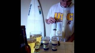 3 bong rips & 3 beer chugs! 36 oz of beer! tokes for Ben! with my sovereignty bong