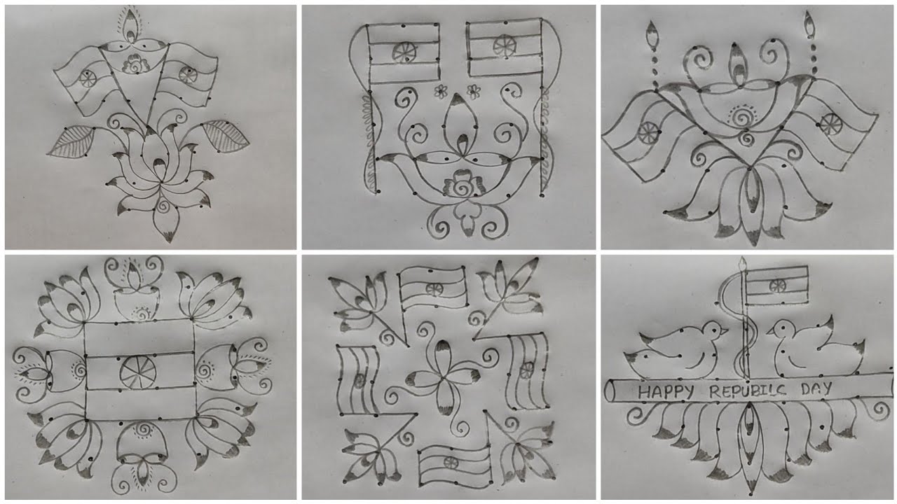 Independence day & Republic day Special flag rangoli designs//Sowji rangoli designs 