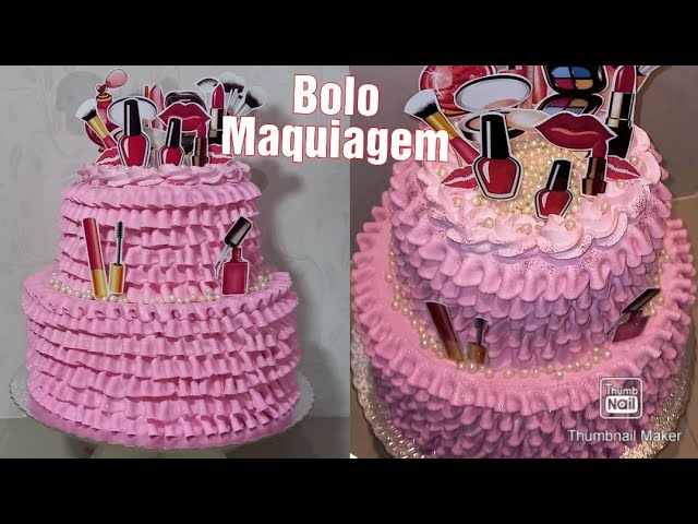 bolo de maquiagem 2 andares  Bolos de maquiagem, Bolos cenograficos, Bolo