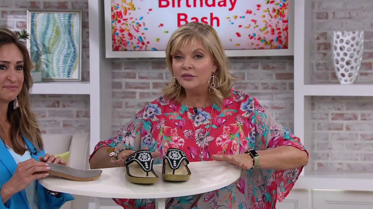 Alegria Leather Adjustable Thong Sandals- Vanessa on QVC - YouTube