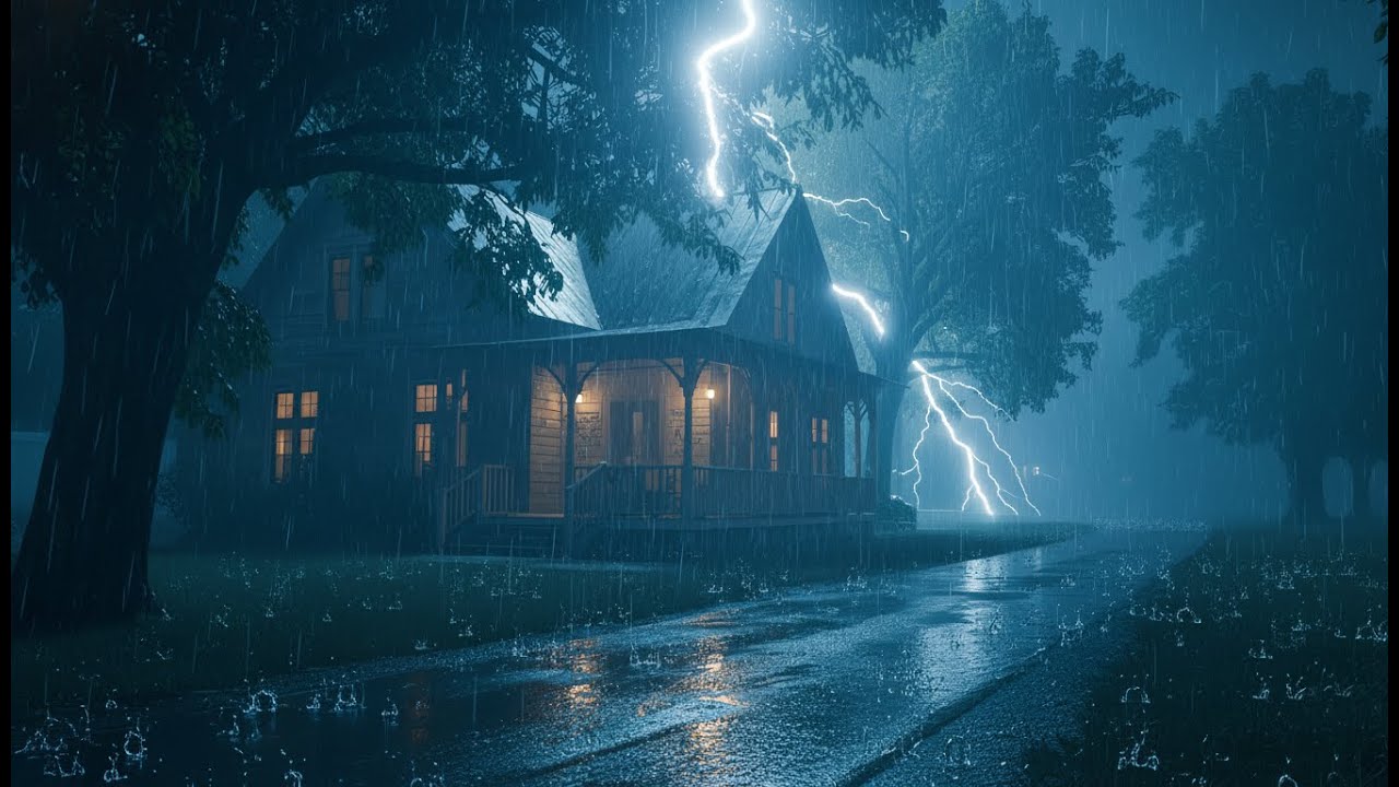 Heavy Rain & Thunderstorm Ambience | Relax and Fall Asleep with Heavy ...