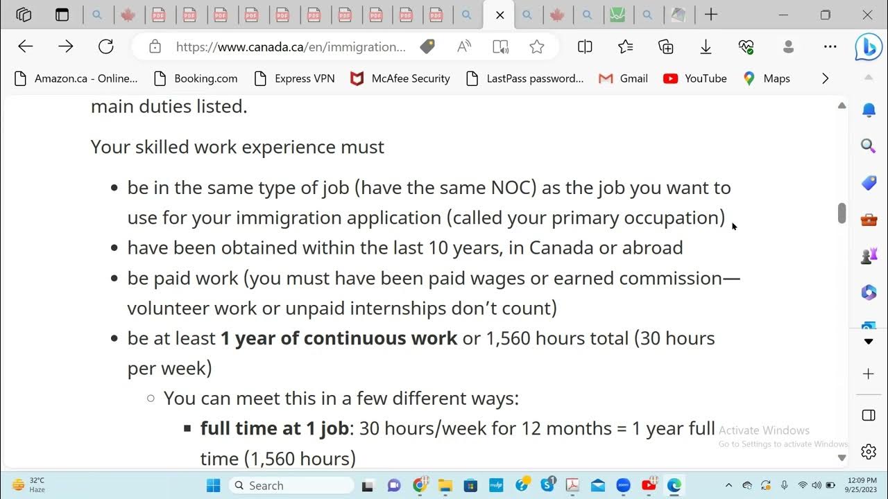 Calculate work experience for express entry youtube