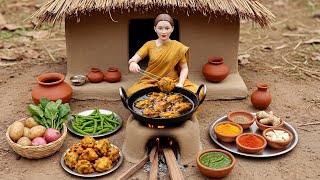 Miniature Doll Makes Crispy Pakoras & Milk Tea Asmr Indian Village Tiny Kitchen Story
