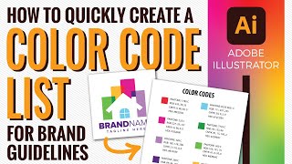 How to quickly create a color code list in Adobe Illustrator for brand guidelines
