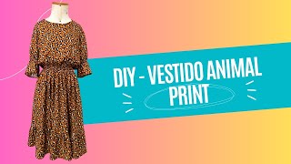 COMO FAZER VESTIDO ELEGANTE ANIMAL PRINT COM LASTEX E MANGA FRANZIDA │VIVIANE PRATES