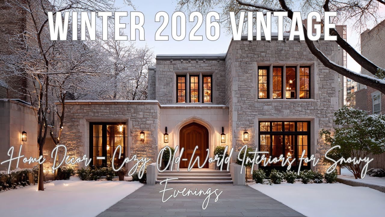 Зимний винтажный декор для дома 2026 года – уютные интерьеры в стиле старого мира для снежных веч...