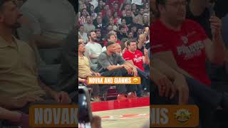 Novak Djokovic and Giannis Antetokounmpo were loving the atmosphere in Piraeus 🤩