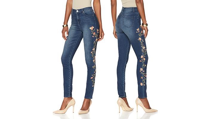 diane gilman embellished jeans