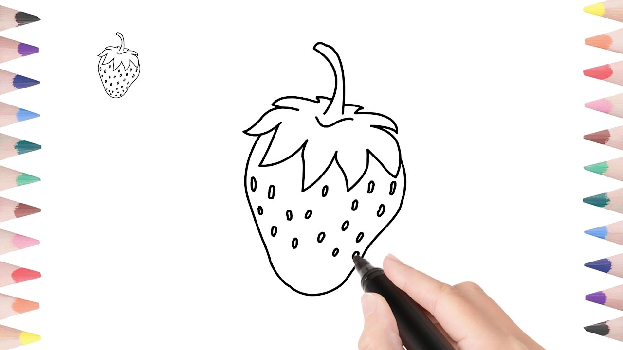 Как се рисува ягода | Рисуване на плодове | Детски рисунки | - YouTube
