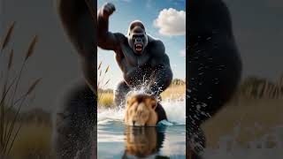Lion vs. Gorilla: The Ultimate Protect! 🦁🆚🦍 Silverback Power on Display! #GorillaPower
