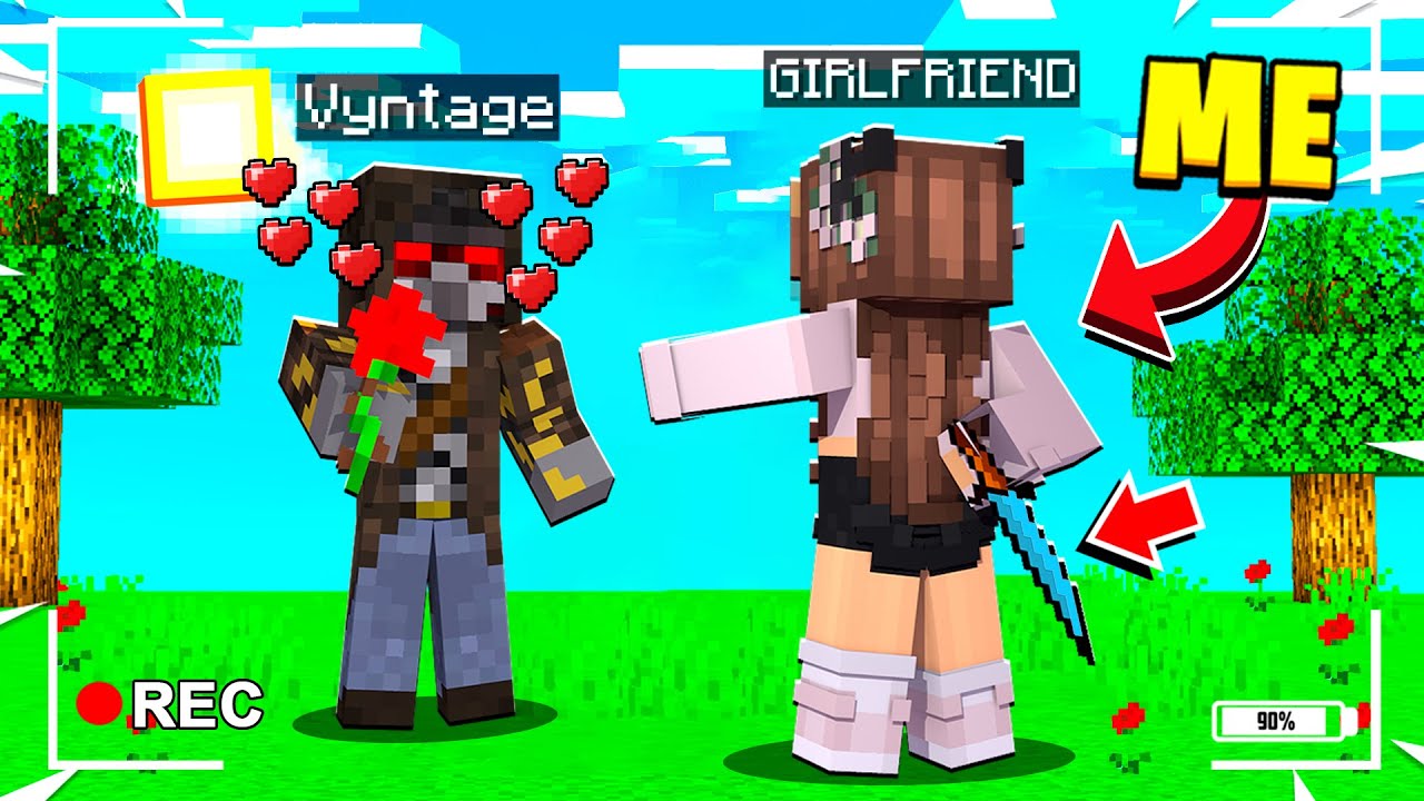 Trolling 100 DAYS as His GIRLFRIEND in Minecraft!