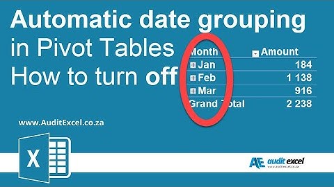 Turn off automatic date grouping in Excel Pivot tables