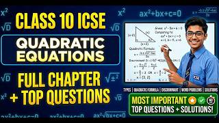 Quadratic Equation Oneshot Class 10 ICSE | ICSE Boards