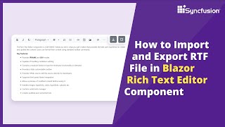 How to Import and Export RTF File in Blazor Rich Text Editor Component