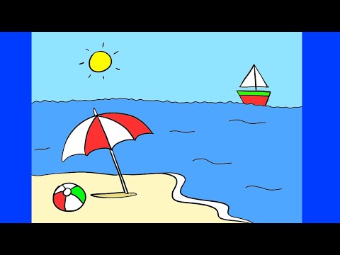 איך לצייר חוף ים