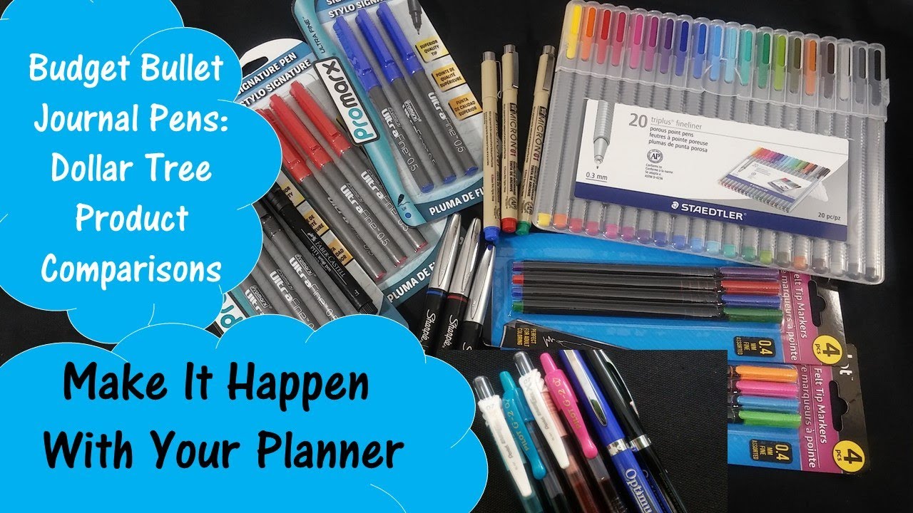 Budget Bullet Journal Pens - Dollar Tree Product Comparisons