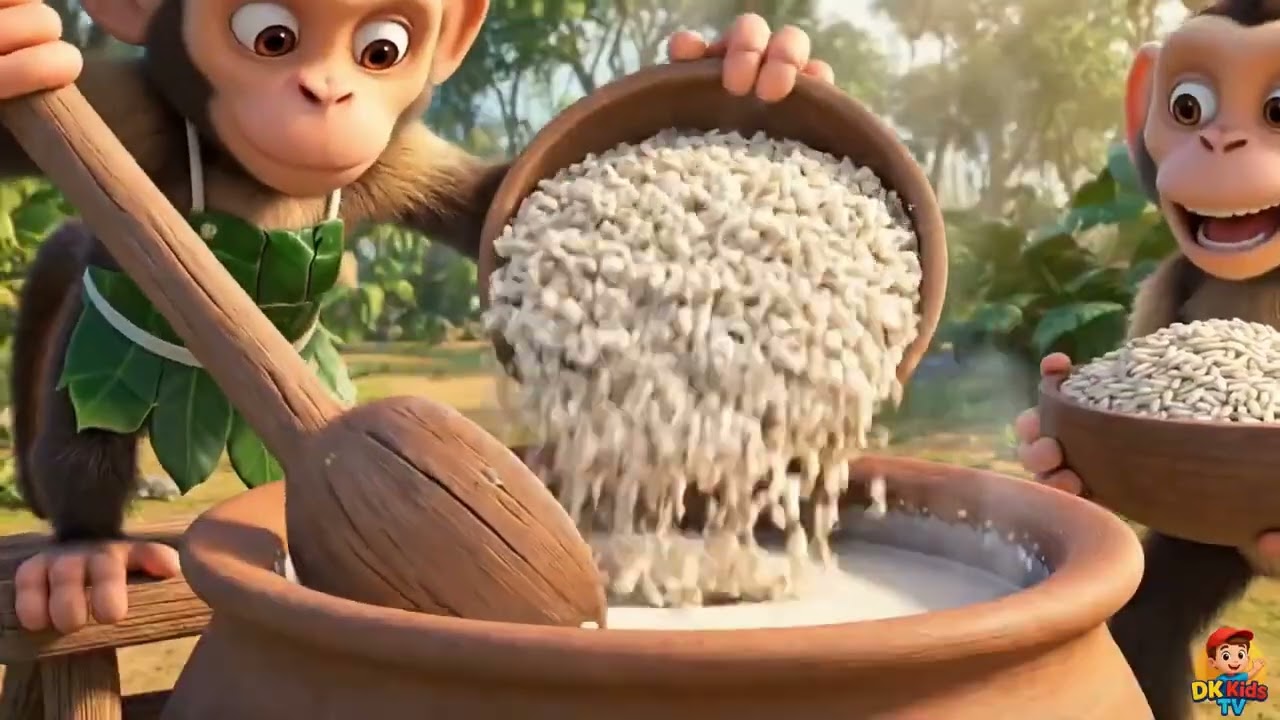बंदरों ने मिलकर बनाई देसी चावल की खीर Jungle Cooking Monkey Cook
