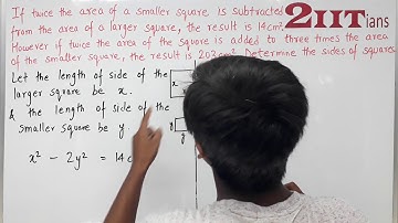 Quadratic Equations Ex5.5 Q46 Class X ICSE | If twice the area of a smaller square is subtracted