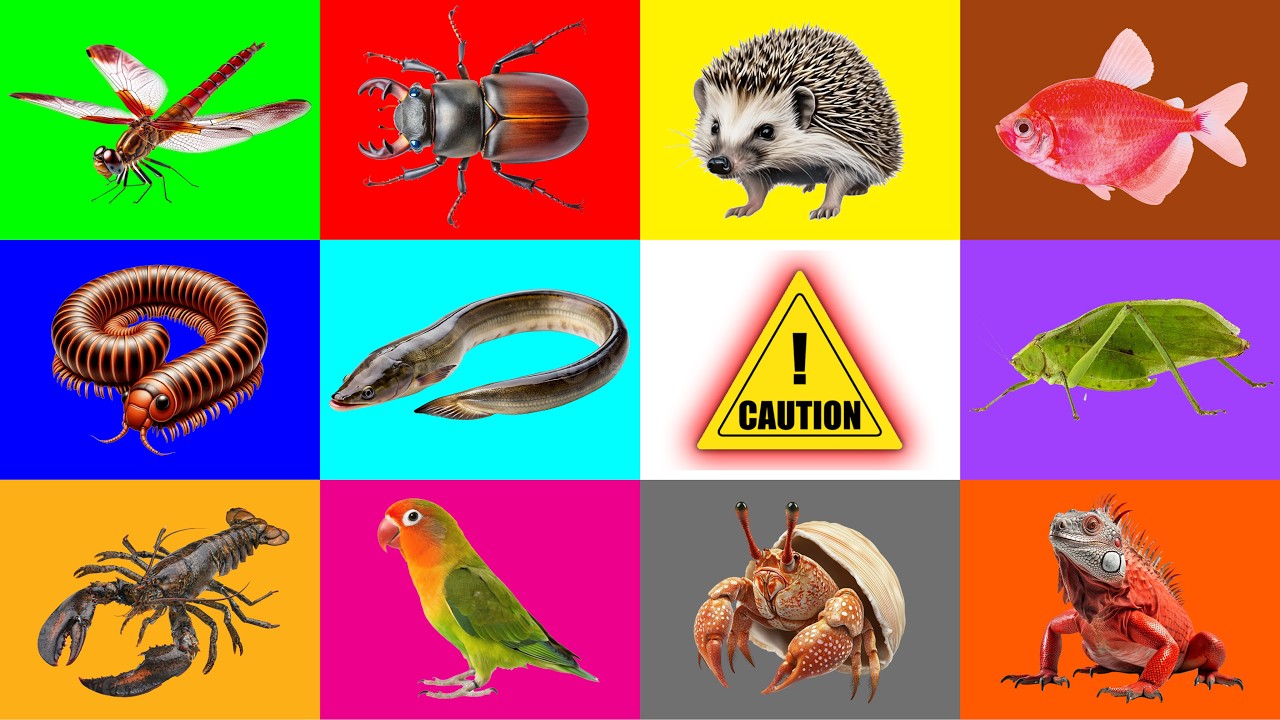 Мои питомцы: стрекоза, жук-олень, ёжик, светящаяся рыбка, многоножка, угорь, кузнечик, лобстер, п...