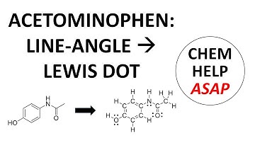 acetaminophen - line-angle to Lewis dot structure